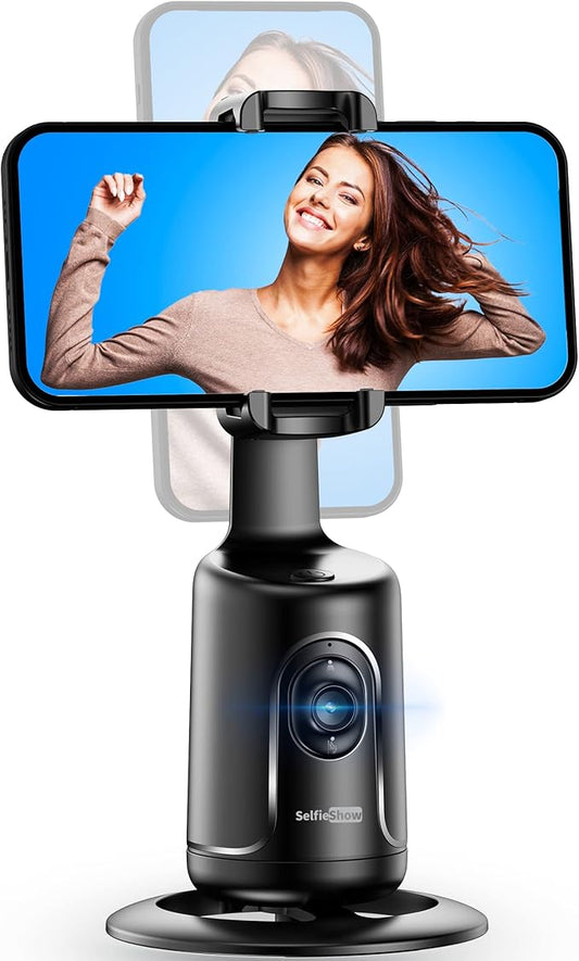 360° AI Face Tracking Phone Holder – Smart Auto Tracking Phone Stand for TikTok, YouTube & Live Streaming