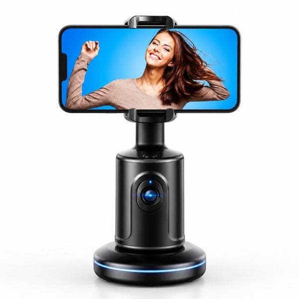 360° AI Face Tracking Phone Holder – Smart Auto Tracking Phone Stand for TikTok, YouTube & Live Streaming