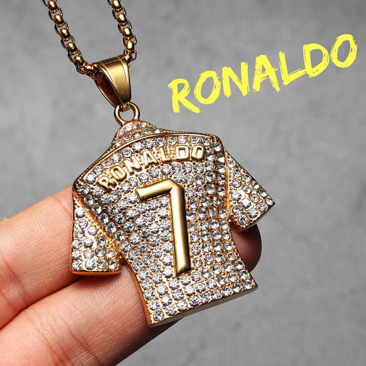 Premium Football Jersey Number Pendant Necklace - Stainless Steel Sports Jewelry for Men